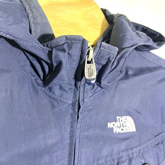 The North Face Womens L HyVent Full Zip Hooded Rain Jacket Lightweight Blue S09 - Picture 2 of 11